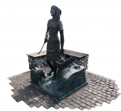 Spargel Skulptur in Burgdorf gegenüber der Apotheke Burgdorf